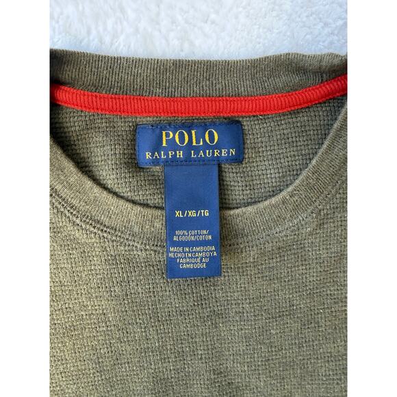 Polo Ralph Lauren Waffle Knit Thermal Men XL Long Sleeve Crew Neck Pony Logo - Picture 2 of 7